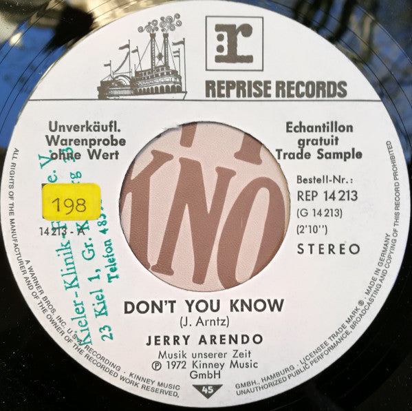 Jerry Arendo : Don't You Know (7", Single, Promo)
