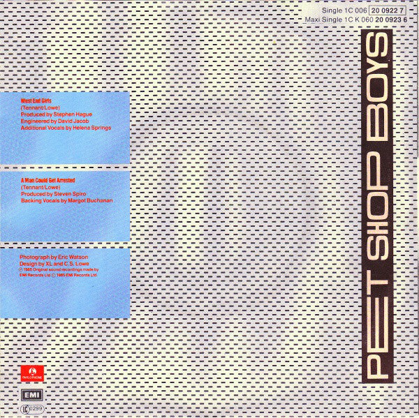 Pet Shop Boys : West End Girls (7", Single)