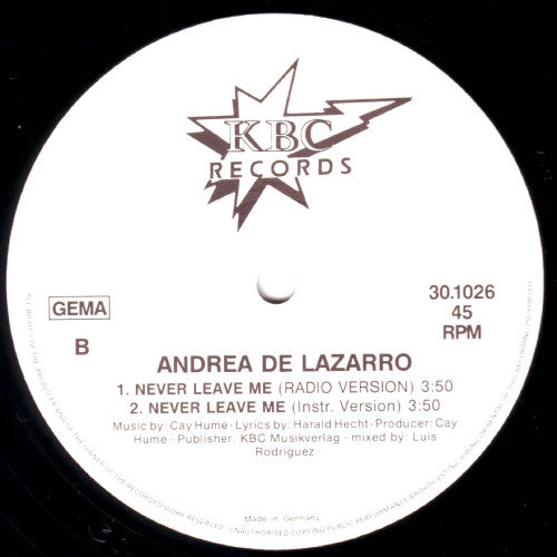 Andrea Di Lazzaro : Never Leave Me (Ever Love Me) (12", Maxi)