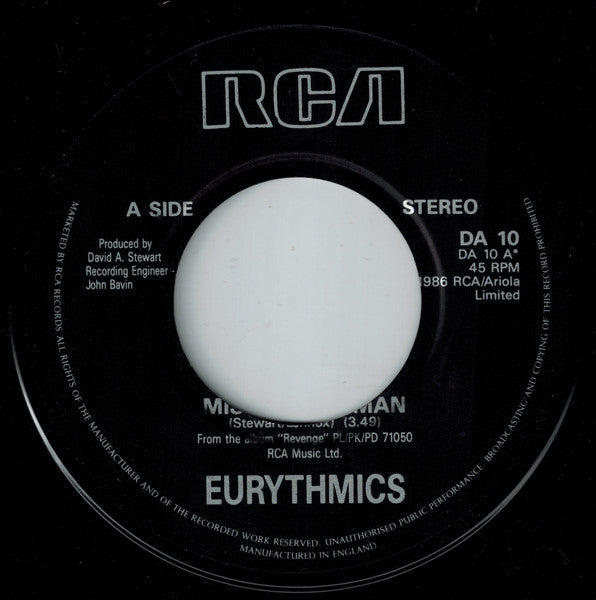 Eurythmics : Missionary Man (7", Single)