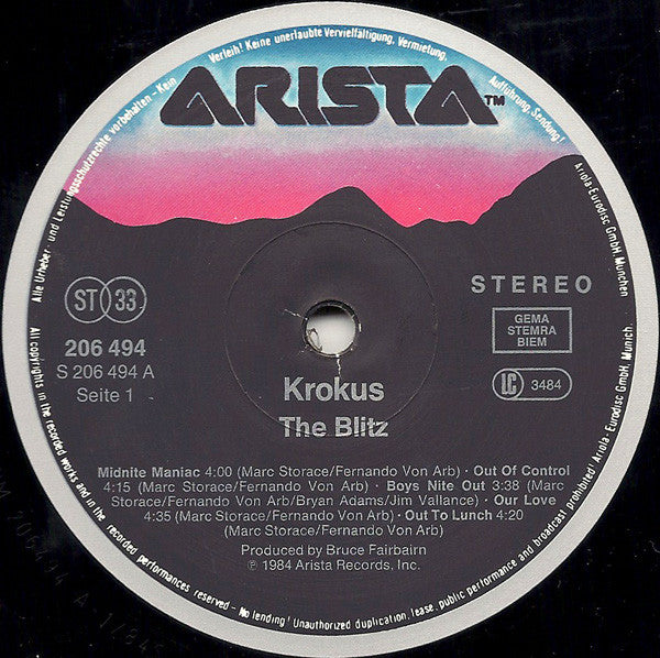 Krokus : The Blitz (LP, Album)