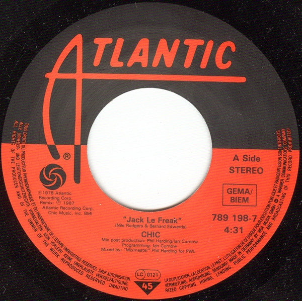 Chic : Jack Le Freak (Remix '87) (7", Single)