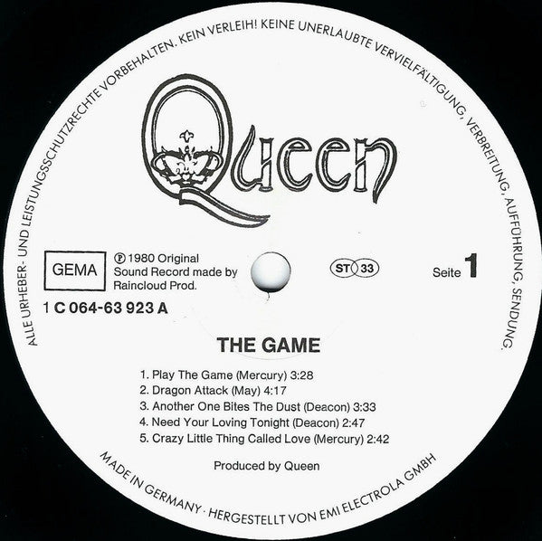 Queen : The Game (LP, Album, Foi)