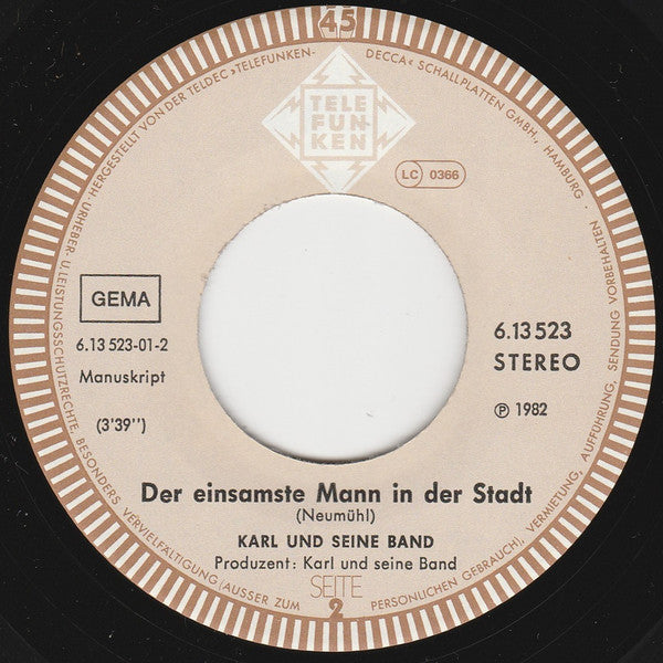 Karl Und Seine Band : Nie Mehr Schule (7", Single)