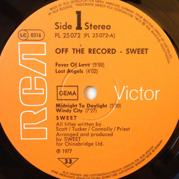 Sweet* : Off The Record (LP, Album, Gat)