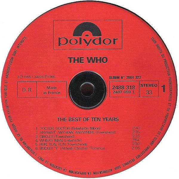 The Who : The Best Of The Last Ten Years / '64 - '74 (2xLP, Comp, RE)