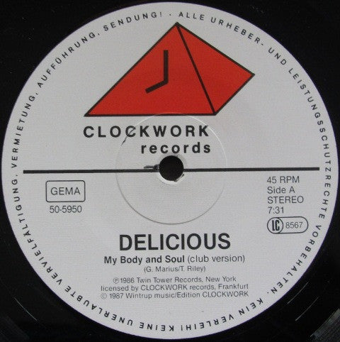 Delicious (13) : My Body And Soul (12")