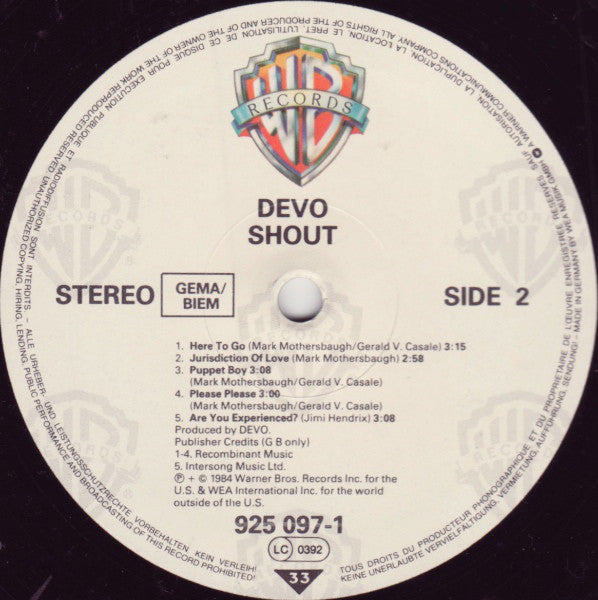 Devo : Shout (LP, Album)