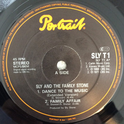 Sly & The Family Stone : Dance To The Music (Extended Version) (12", EP)