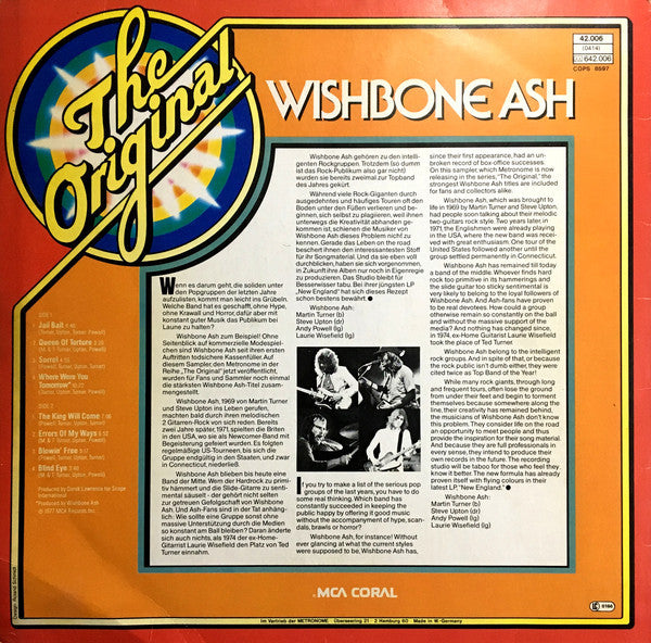 Wishbone Ash : The Original Wishbone Ash (LP, Comp)