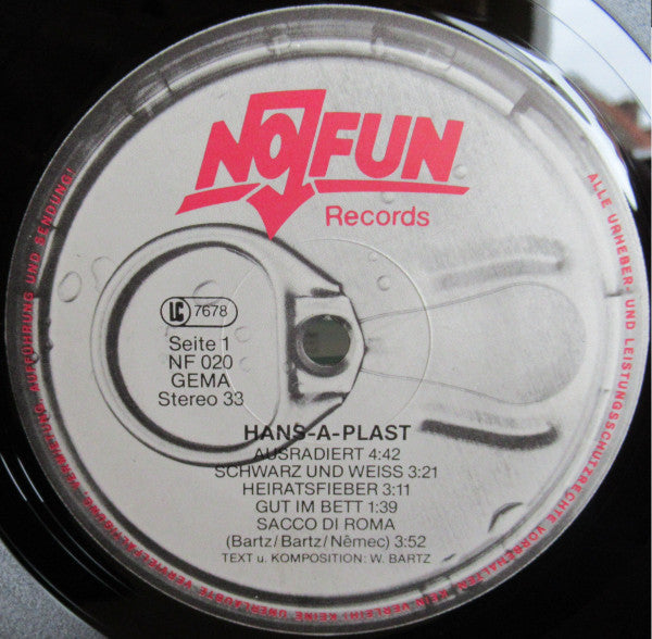 Hans-A-Plast : Ausradiert (LP, Album)