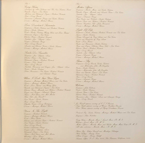 Santana : Welcome (LP, Album, Gat)