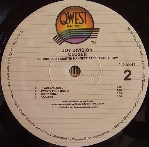 Joy Division : Closer (LP, Album, RE, SRC)