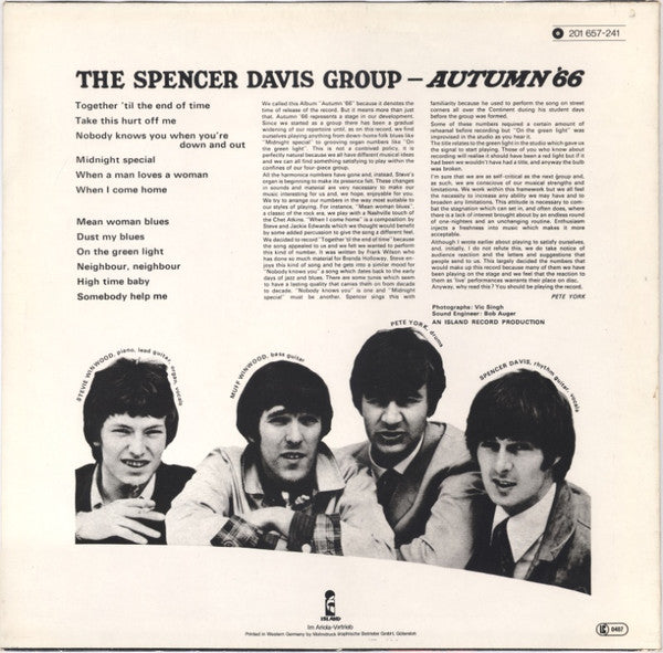 The Spencer Davis Group : Autumn '66 (LP, Album, RE)