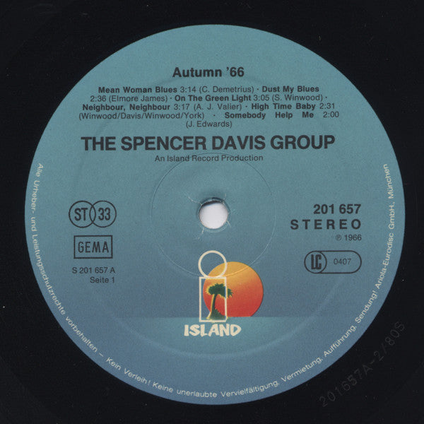 The Spencer Davis Group : Autumn '66 (LP, Album, RE)
