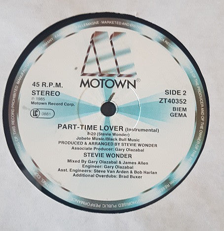 Stevie Wonder : Part-Time Lover (12")