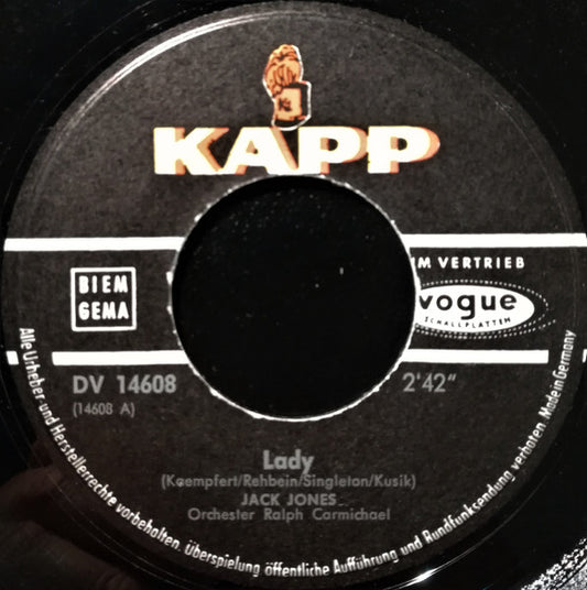 Jack Jones : Lady (7", Single)