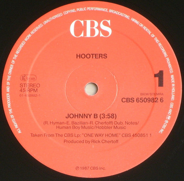 Hooters* : Johnny B (12", Maxi)