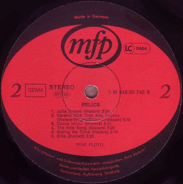 Pink Floyd : Relics (LP, Comp, RE, Ste)