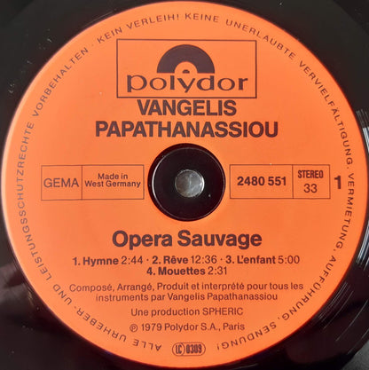 Vangelis Papathanassiou* : Opera Sauvage (LP, Album, Inj)
