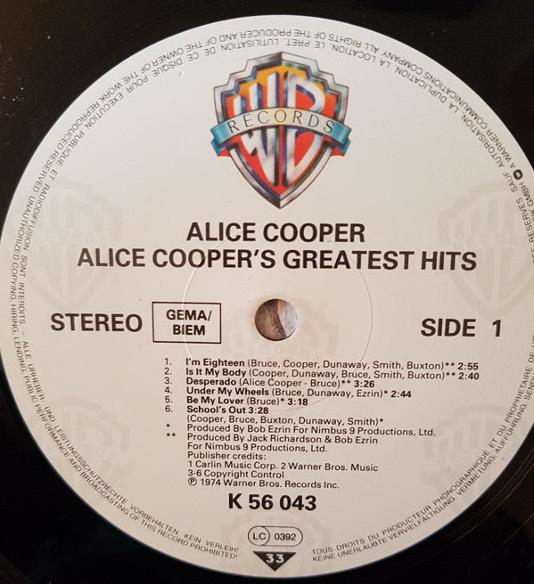 Alice Cooper : Alice Cooper's Greatest Hits (LP, Comp, RE)