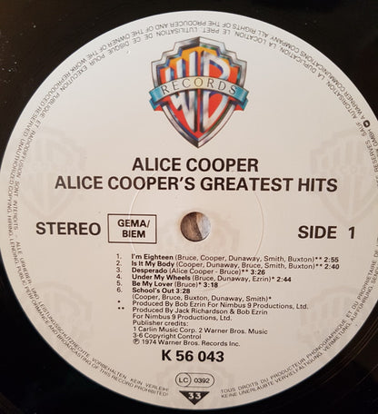 Alice Cooper : Alice Cooper's Greatest Hits (LP, Comp, RE)