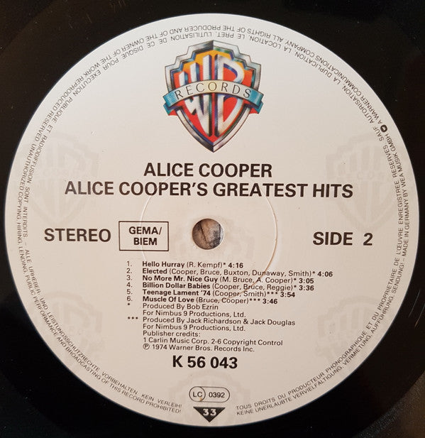 Alice Cooper : Alice Cooper's Greatest Hits (LP, Comp, RE)