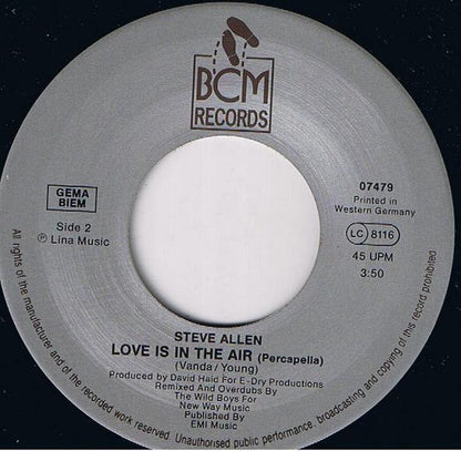 Steve Allen : Love Is In The Air (90's Remix) (7", Single)