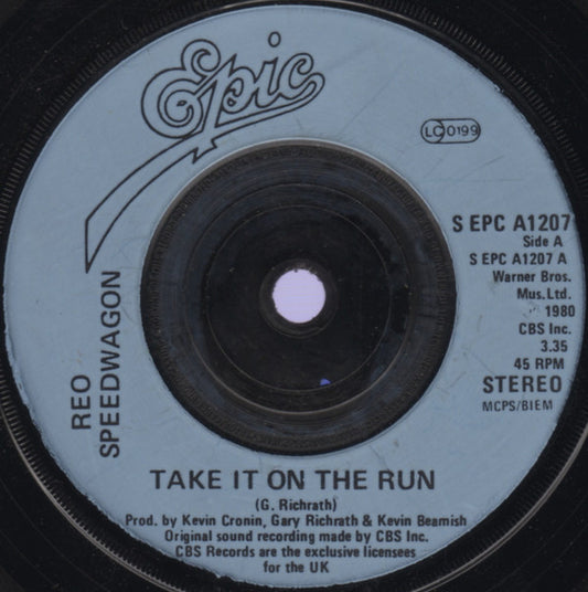 REO Speedwagon : Take It On The Run (7", Com)