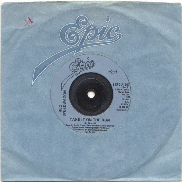 REO Speedwagon : Take It On The Run (7", Com)