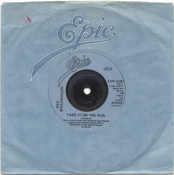 REO Speedwagon : Take It On The Run (7", Com)