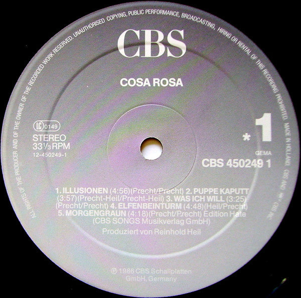 Cosa Rosa : Cosa Rosa (LP, Album)