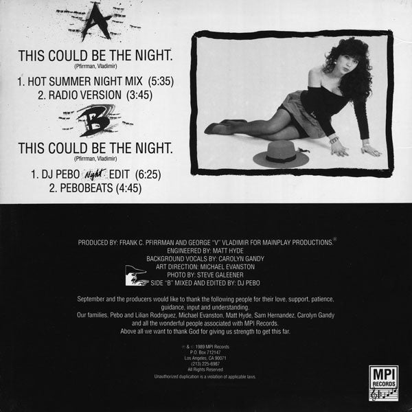 September (6) : This Could Be The Night (12", Single)