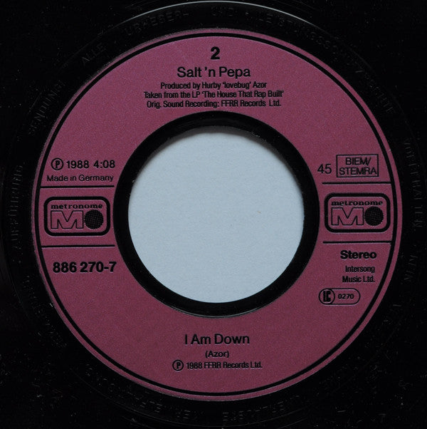 Salt-N-Pepa* : Push It (U.S. Remix) / I Am Down (7", Single)