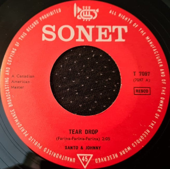 Santo & Johnny : Tear Drop / The Long Walk Home (7", Single)