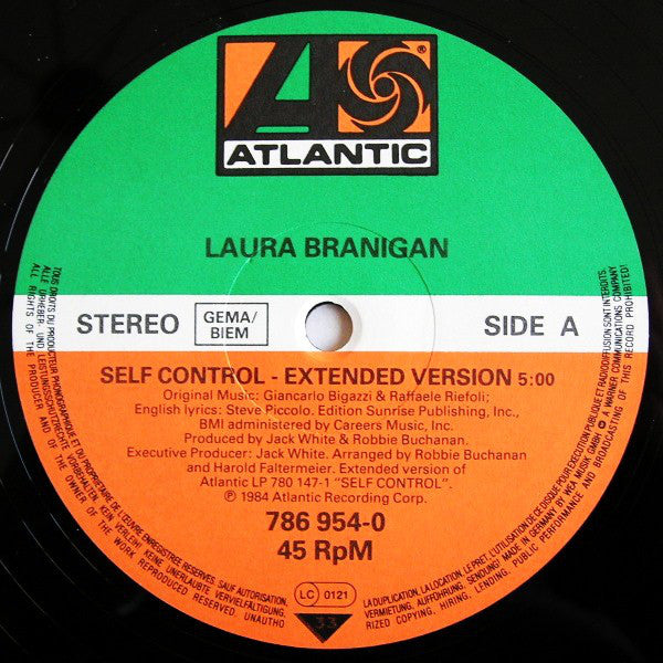 Laura Branigan : Self Control (Extended Version) (12", Maxi)