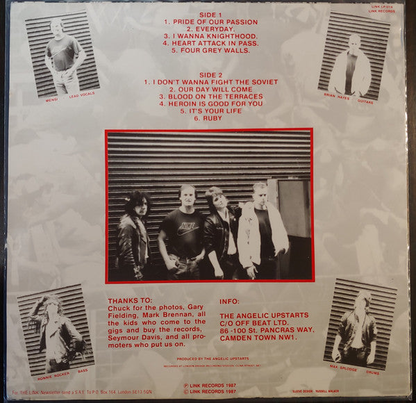 Angelic Upstarts : Blood On The Terraces (LP, Album, Blu)