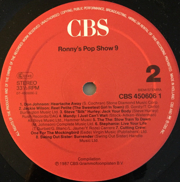 Various : Ronny's Pop Show 9 (2xLP, Comp)