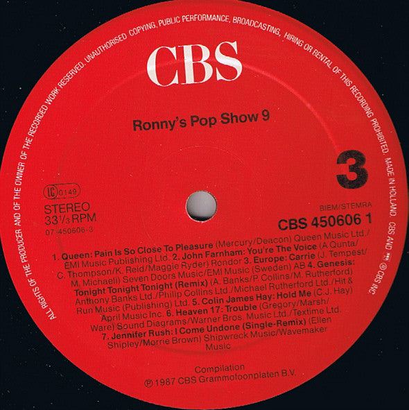 Various : Ronny's Pop Show 9 (2xLP, Comp)