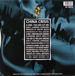 China Crisis : You Did Cut Me (12", Single)