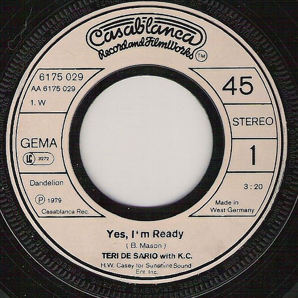 Teri De Sario* feat. K.C.* : Yes, I'm Ready (7", Single)