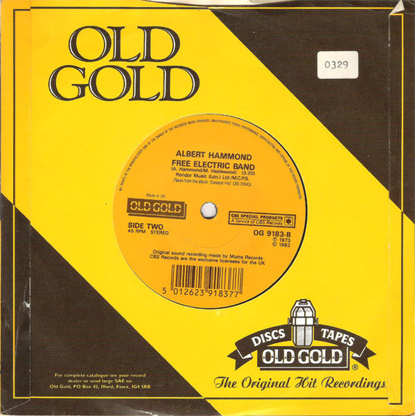 Albert Hammond : It Never Rains In Southern California (7", Single)