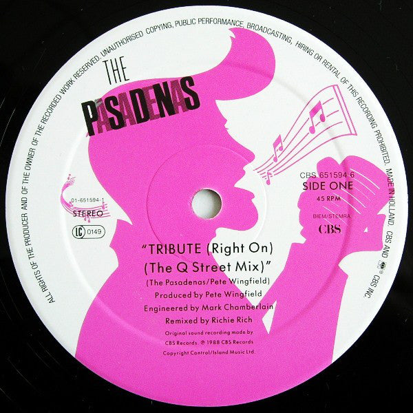 The Pasadenas : Tribute (12", Maxi)