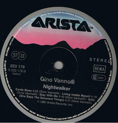 Gino Vannelli : Nightwalker (LP, Album, RE)
