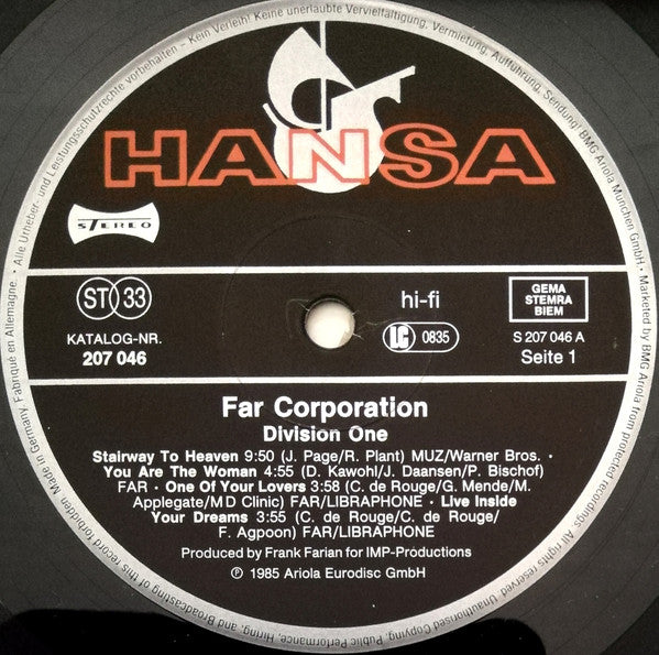 Far Corporation : Division One - The Album (LP, Album, DMM)