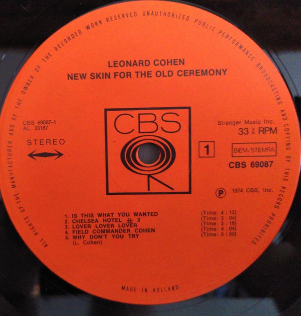 Leonard Cohen : New Skin For The Old Ceremony (LP, Album, RP)