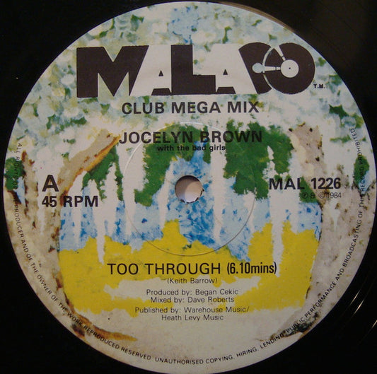 Jocelyn Brown With The Bad Girls* : Too Through (12", Single)