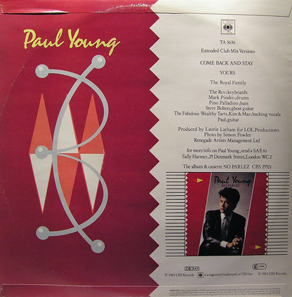 Paul Young : Come Back And Stay / Yours (Extended Club Mix Versions) (12")