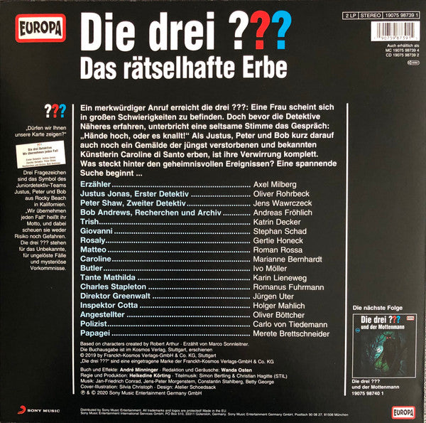 Marco Sonnleitner : Die Drei ??? 205 · Das Rätselhafte Erbe (2xLP)