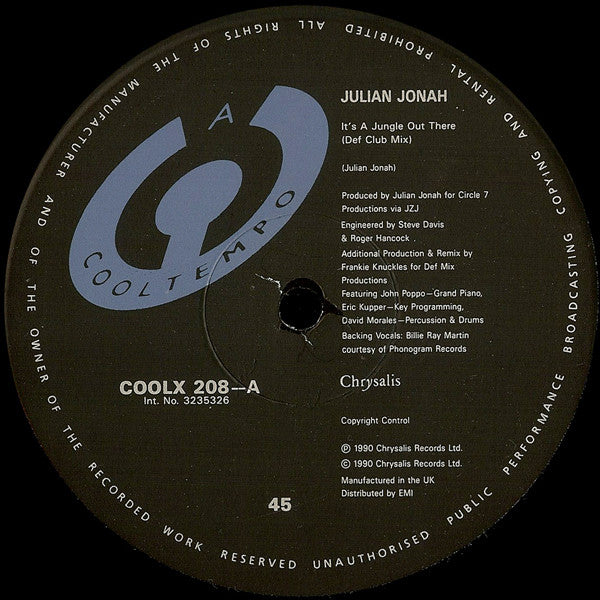 Julian Jonah : It's A Jungle Out There (12")